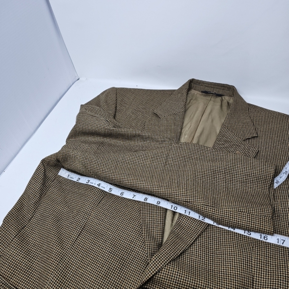Brooks Brothers Suit Jacket Men's Size 45 M Brown Houndstooth 346 Wool Blazer. - Picture 9 of 10